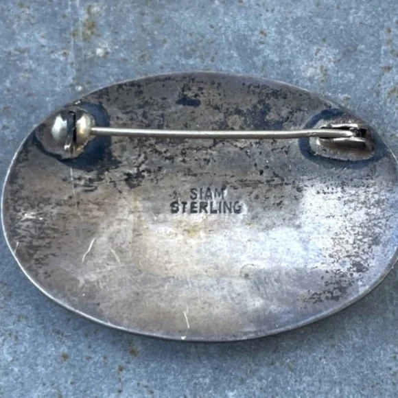 Siam Silver Brooch w/ yellow enamel - Picture 2 of 2